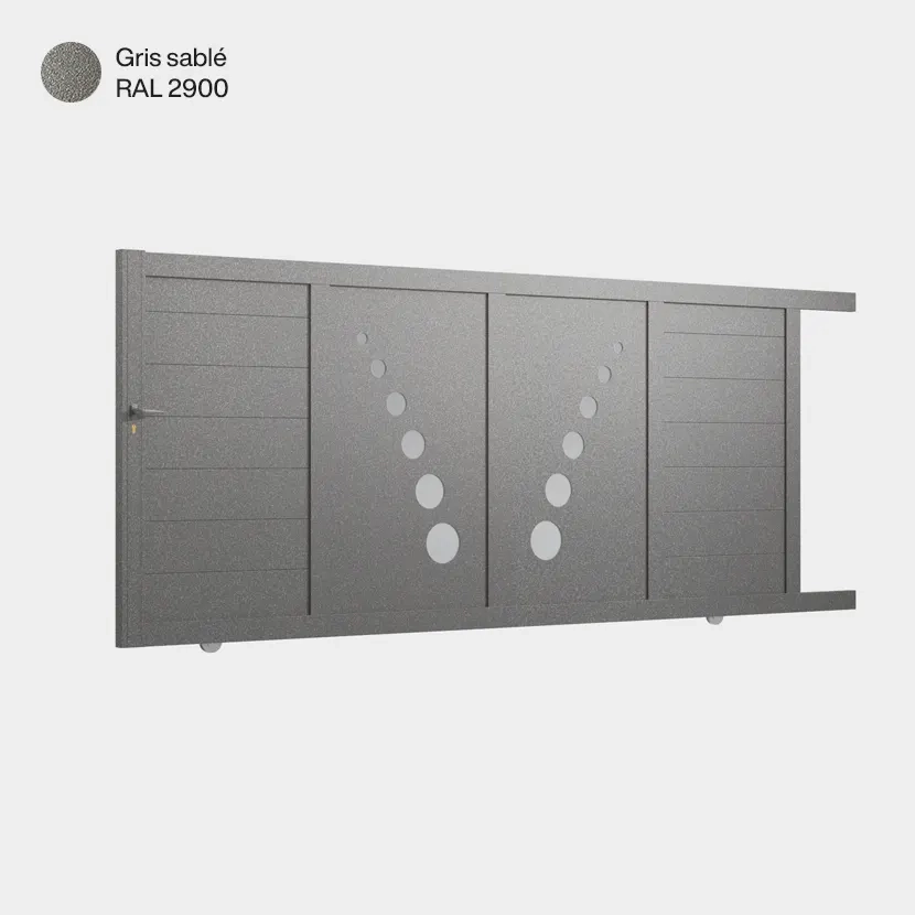 Portail aluminium: Portail coulissant Toulouse Gris sable RAL 2900