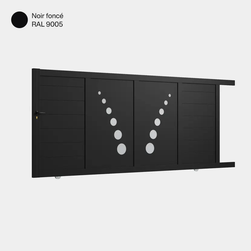 Portail aluminium: Portail coulissant Toulouse Noir fonce RAL 9005