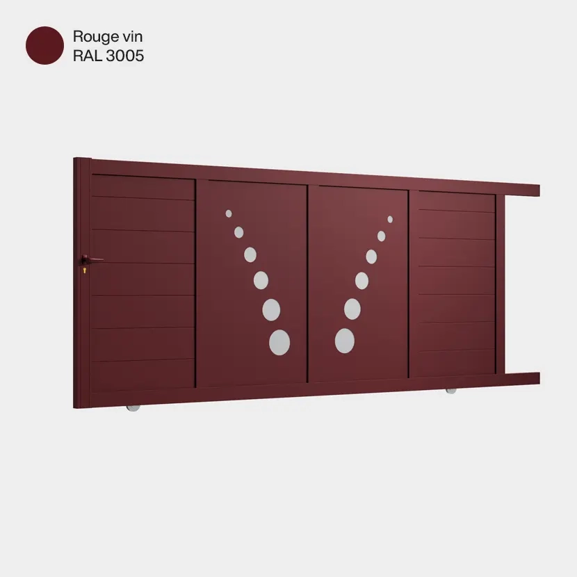 Portail aluminium: Portail coulissant Toulouse Rouge Vin RAL 3005