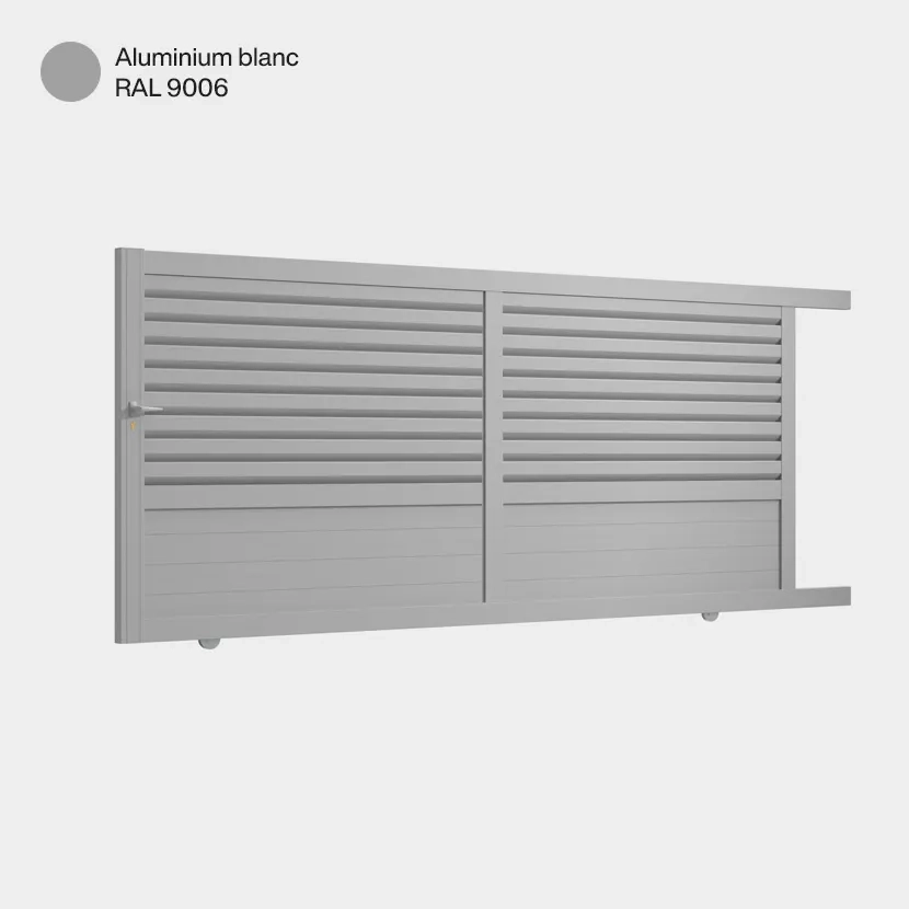 Portail aluminium: Portail coulissant Trieste Aluminium Blanc RAL 9006