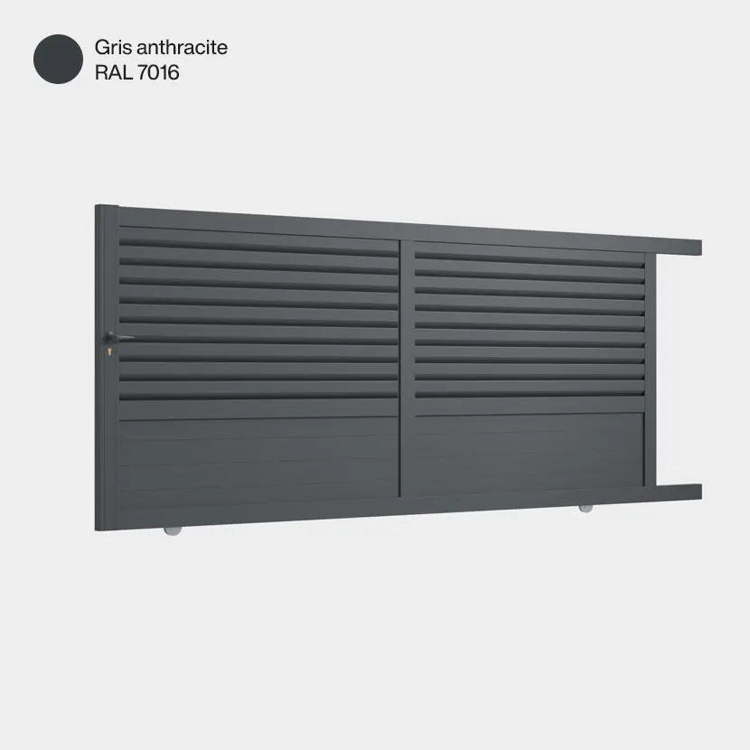 Portail aluminium: Portail coulissant Trieste Gris Anthracite RAL 7016