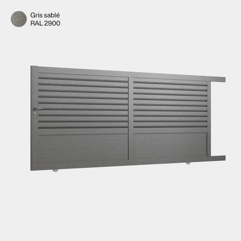 Portail aluminium: Portail coulissant Trieste Gris sable RAL 2900