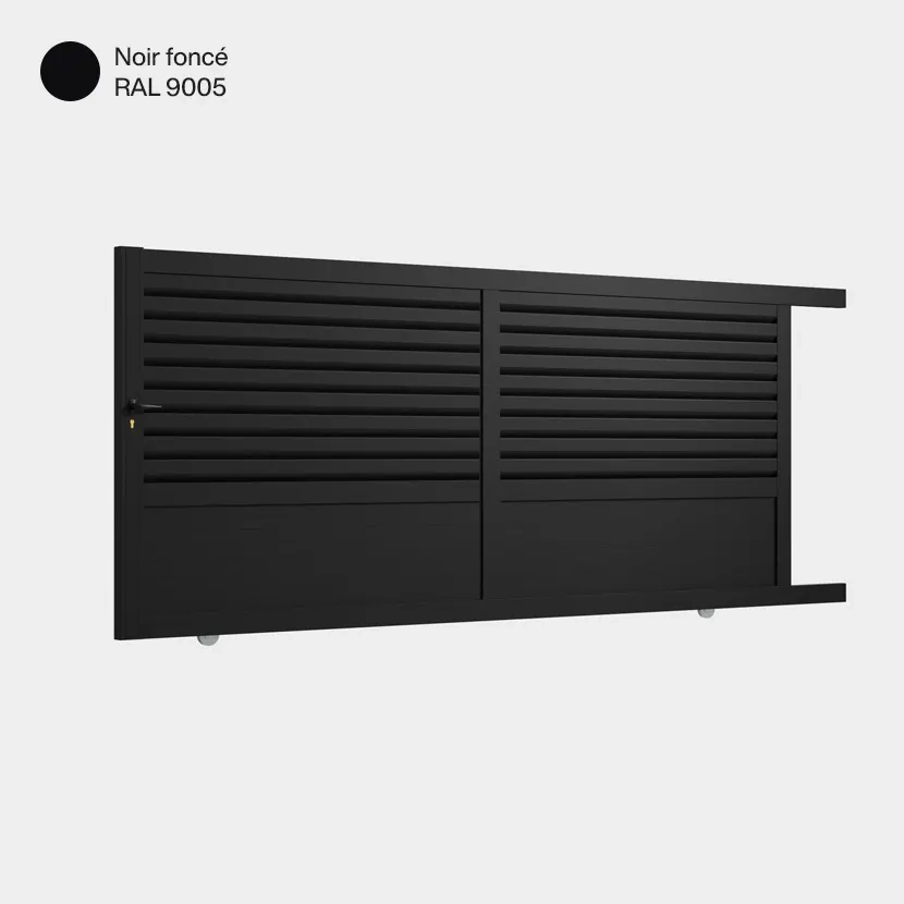 Portail aluminium: Portail coulissant Trieste Noir fonce RAL 9005
