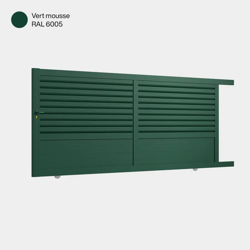 Portail aluminium: Portail coulissant Trieste Vert mousse RAL 6005