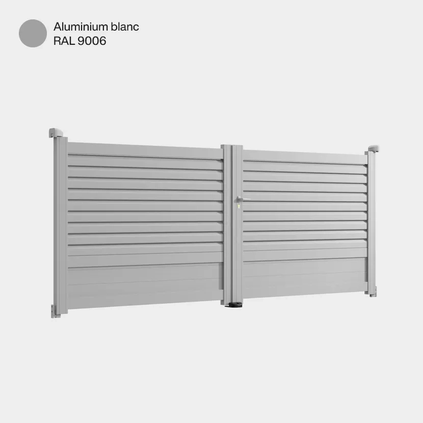 Portail aluminium: Portail double battant Trieste Aluminium Blanc RAL 9006