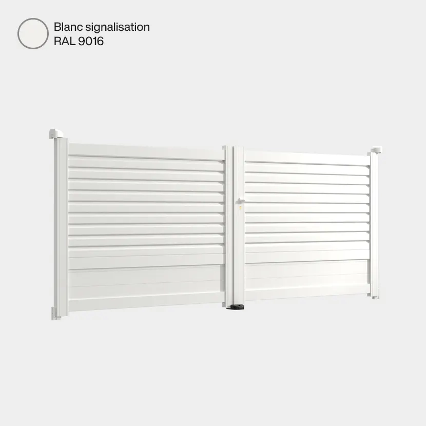 Portail aluminium: Portail double battant Trieste Blanc signalisation RAL 9016
