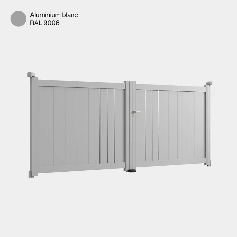 Portail aluminium: Portail double battant Venise Aluminium Blanc RAL 9006