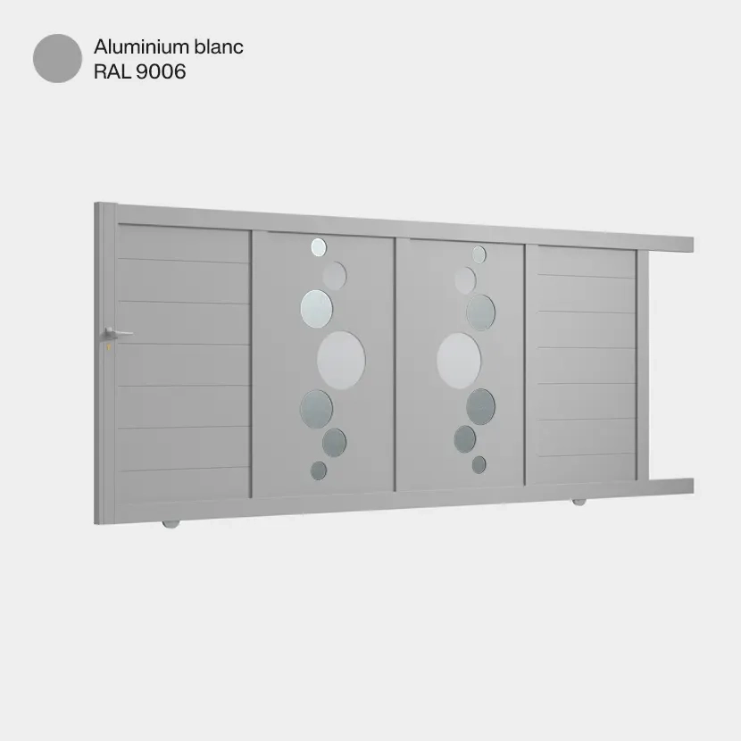 Portail aluminium: Portail coulissant Vitoria Aluminium Blanc RAL 9006