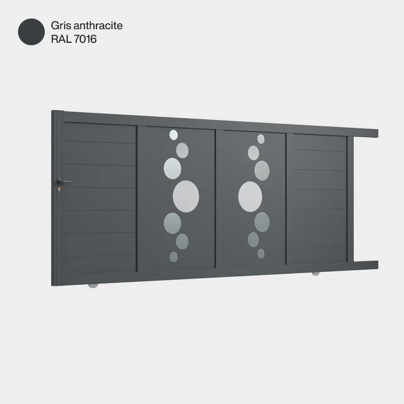 Portail aluminium: Portail coulissant Vitoria Gris Anthracite RAL 7016