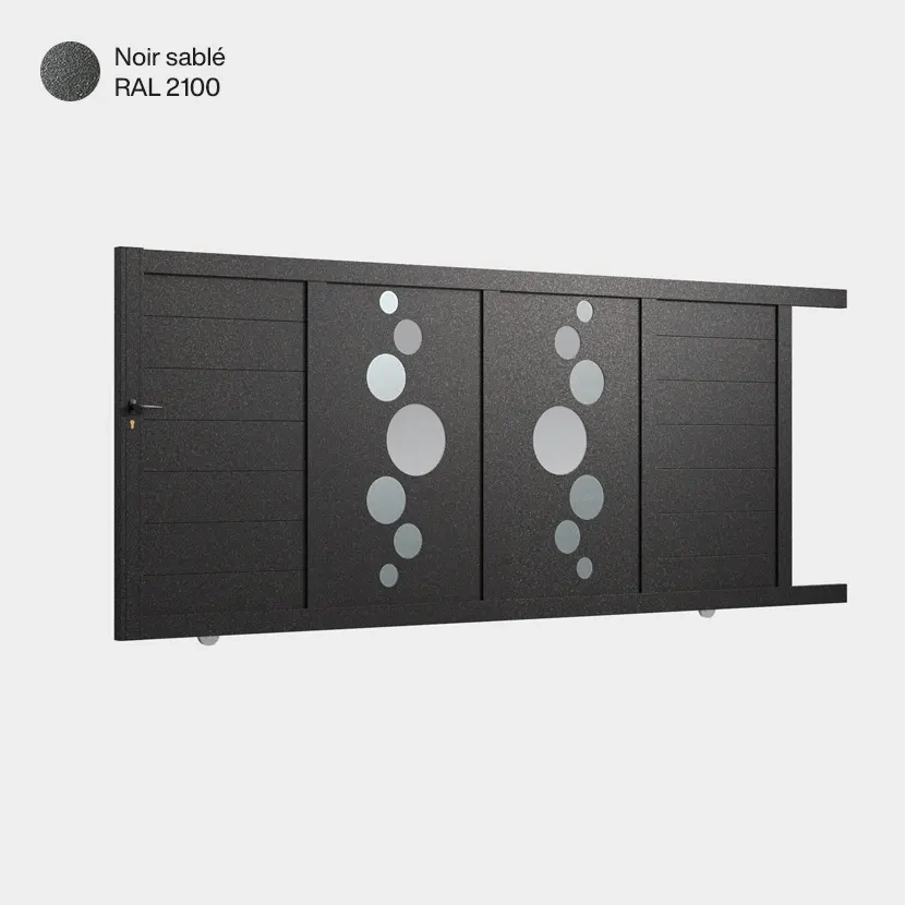 Portail aluminium: Portail coulissant Vitoria Noir sable RAL 2100