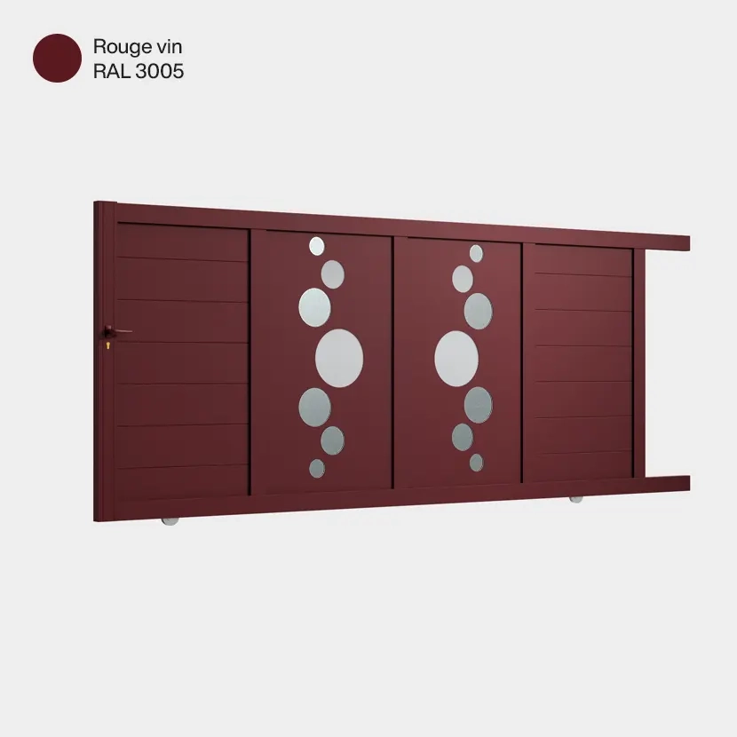 Portail aluminium: Portail coulissant Vitoria Rouge Vin RAL 3005