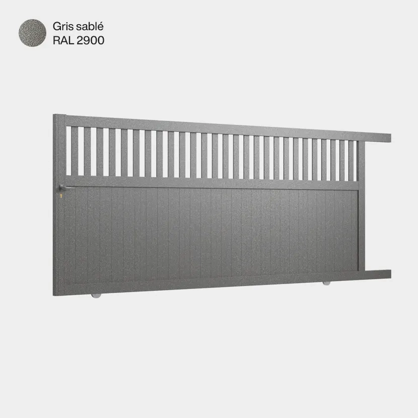 Portail aluminium: Portail coulissant Wellington Gris sable RAL 2900