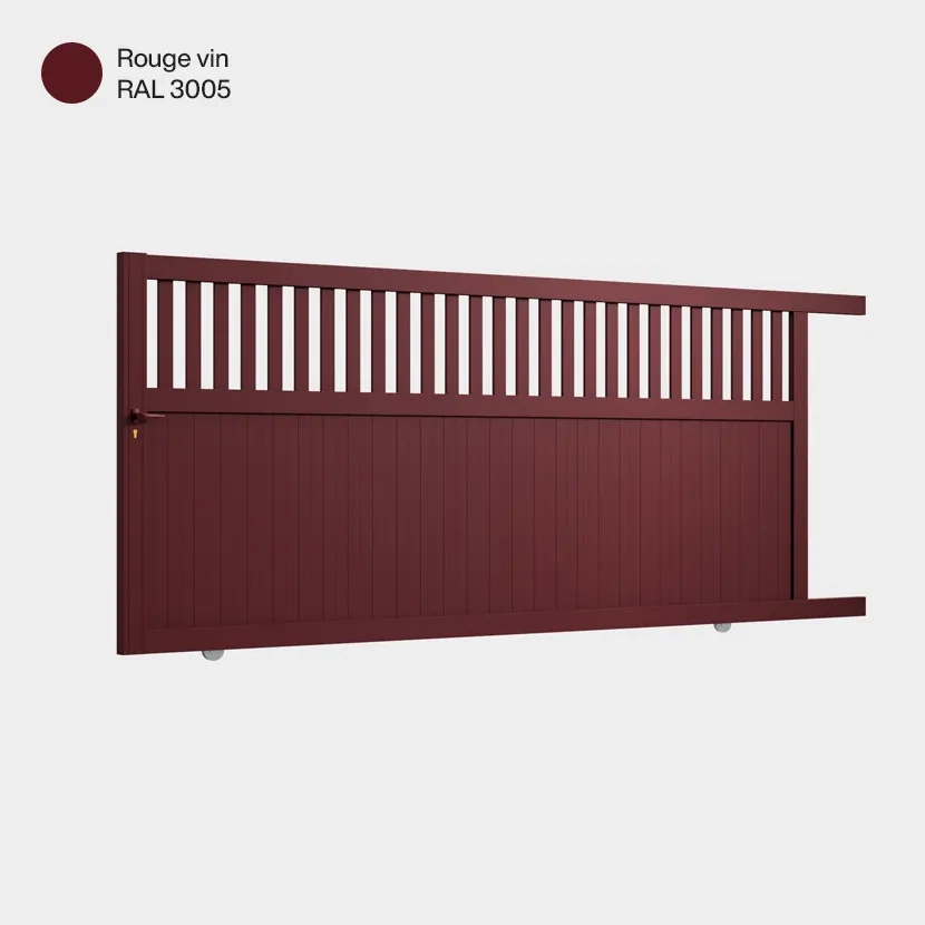 Portail aluminium: Portail coulissant Wellington Rouge Vin RAL 3005