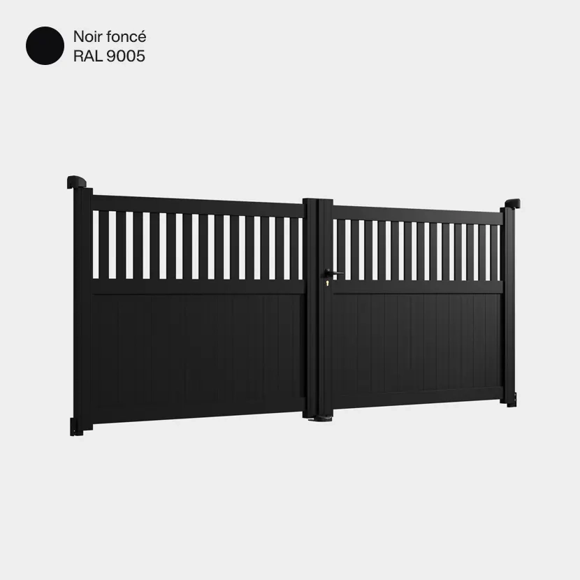 Portail aluminium: Portail double battant Wellington Noir fonce RAL 9005