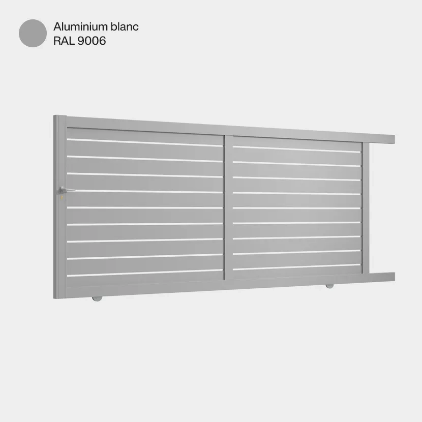 Portail aluminium: Portail coulissant Ymare Aluminium Blanc RAL 9006