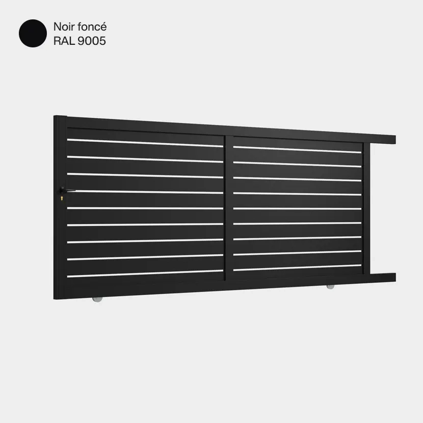 Portail aluminium: Portail coulissant Ymare Noir fonce RAL 9005