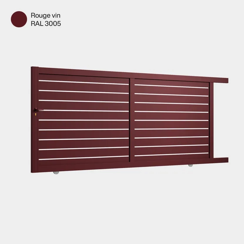 Portail aluminium: Portail coulissant Ymare Rouge Vin RAL 3005