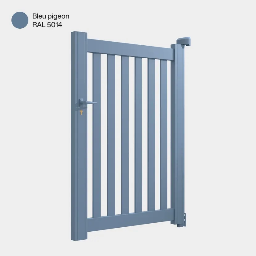 Portillon aluminium: portillon Adana Bleu pigeon RAL 5014