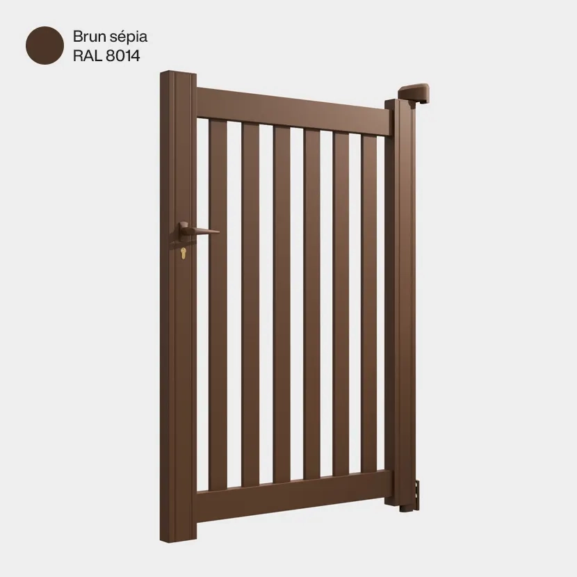 Portillon aluminium: portillon Adana Brun sepia RAL 8014
