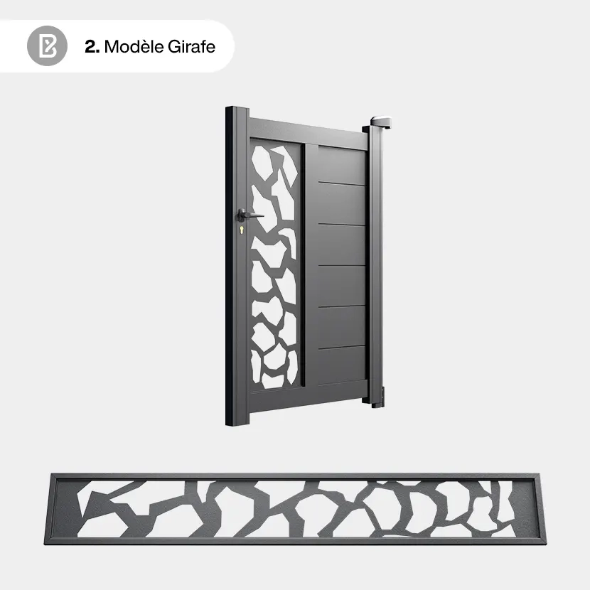 Portillon Alu Bordeaux - Découpe Laser Nature - Giraffe