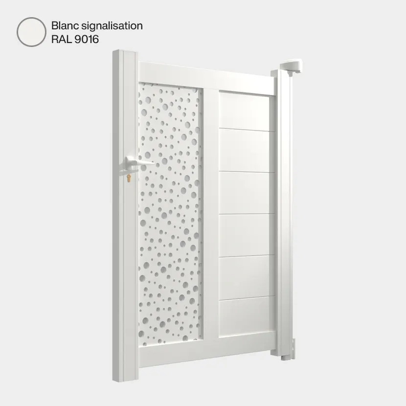 Portillon aluminium: Portillon Bordeaux Blanc signalisation RAL 9016