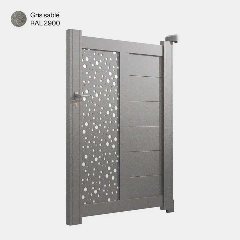 Portillon aluminium: Portillon Bordeaux Gris sable RAL 2900
