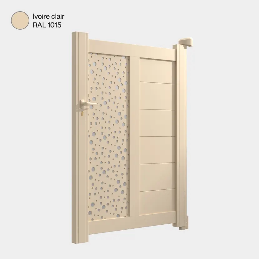 Portillon aluminium: Portillon Bordeaux Ivoire clair RAL 1015