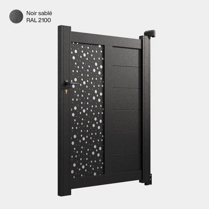 Portillon aluminium: Portillon Bordeaux Noir sable RAL 2100