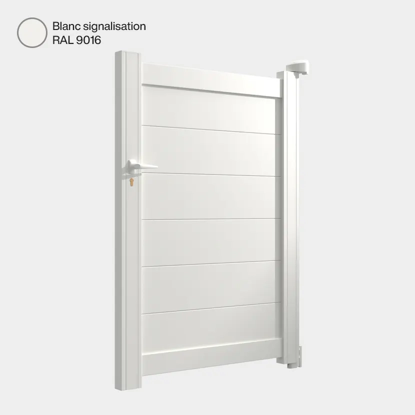 Portillon aluminium: Portillon Cincinnati Blanc signalisation RAL 9016