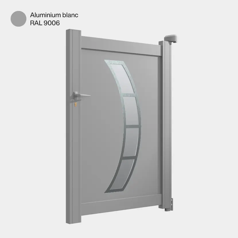Portillon : Portillon aluminium DALLAS blanc aluminium