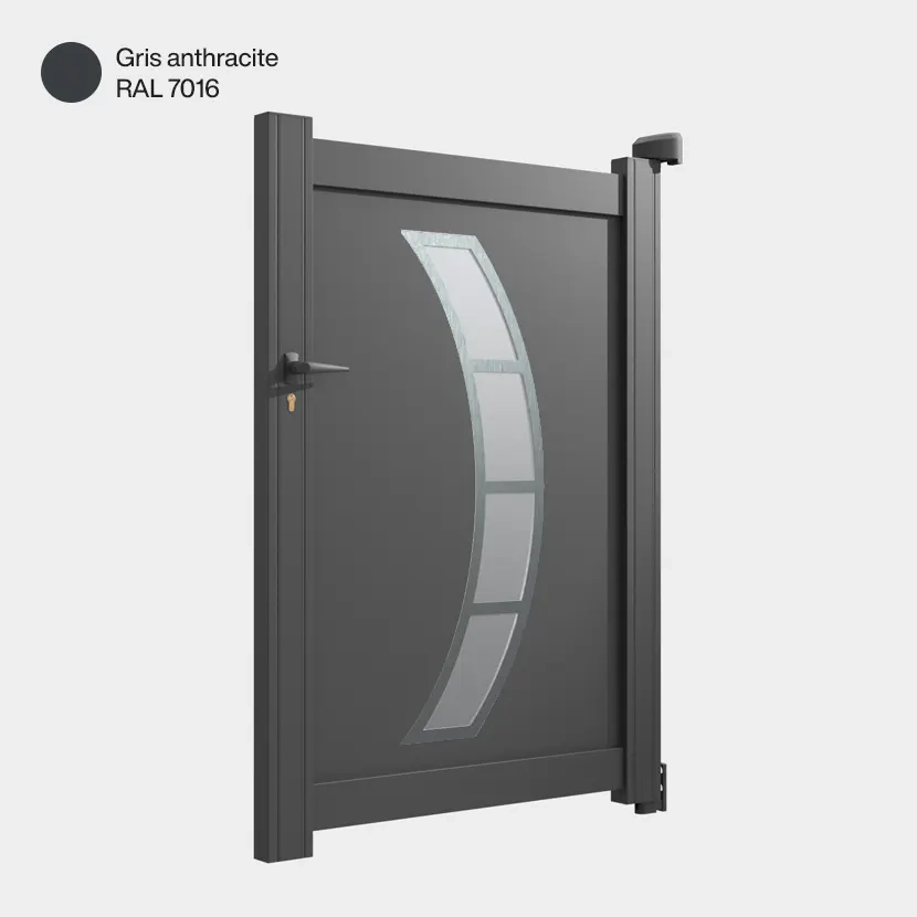 Portillon : Portillon aluminium DALLAS gris anthracite
