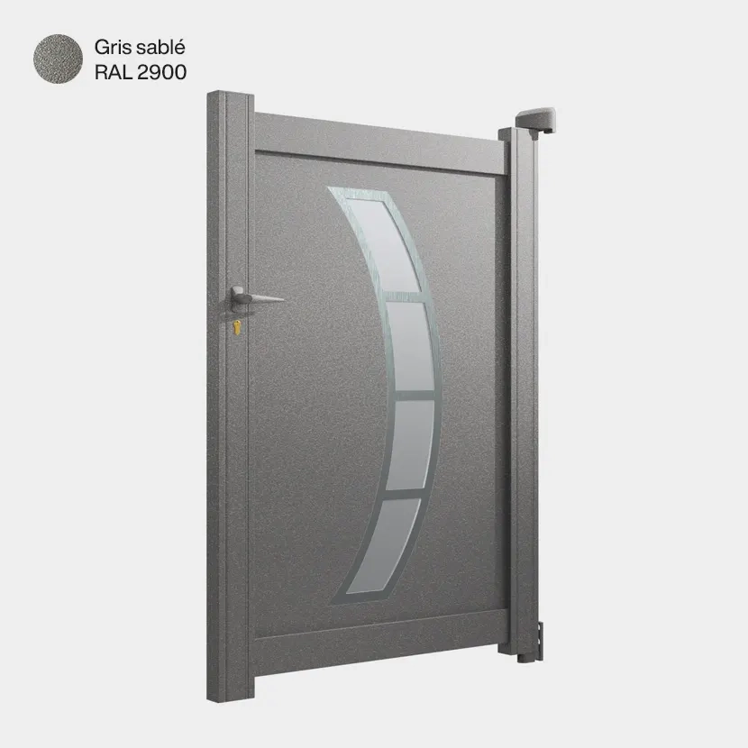 Portillon : Portillon aluminium DALLAS  gris sable
