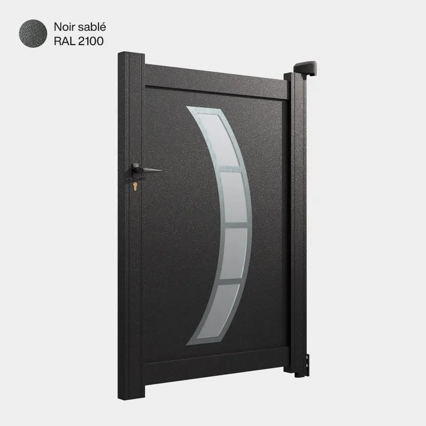Portillon : Portillon aluminium DALLAS noir sable