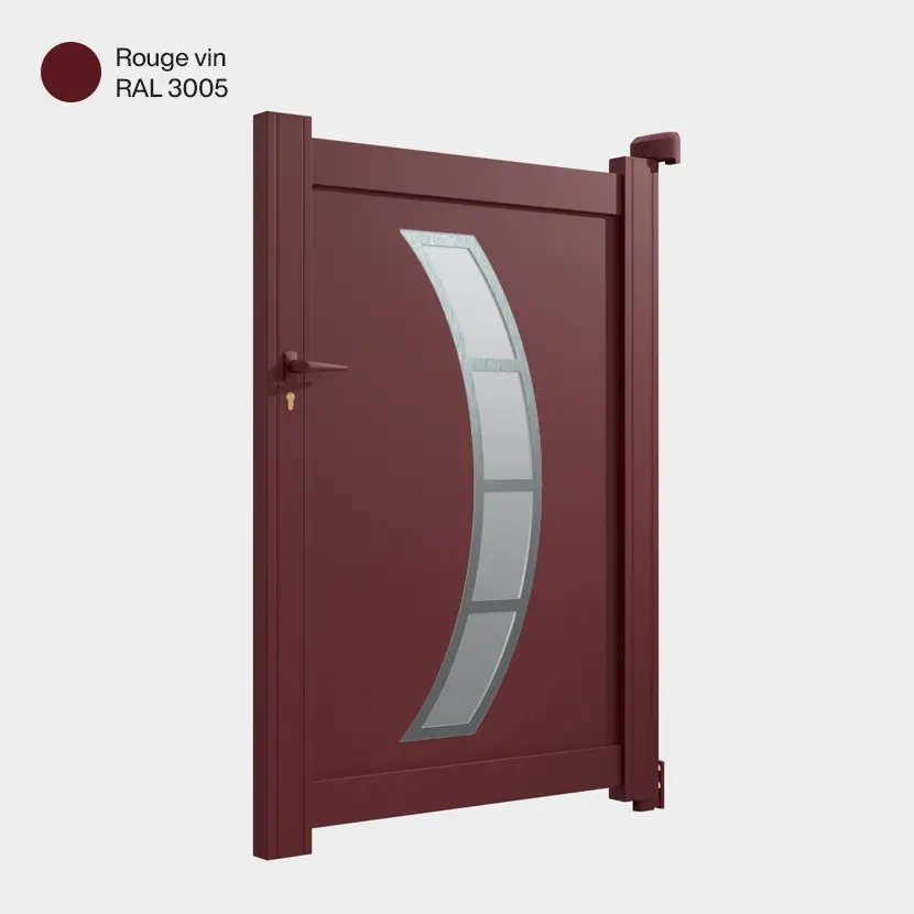 Portillon : Portillon aluminium DALLAS rouge vin