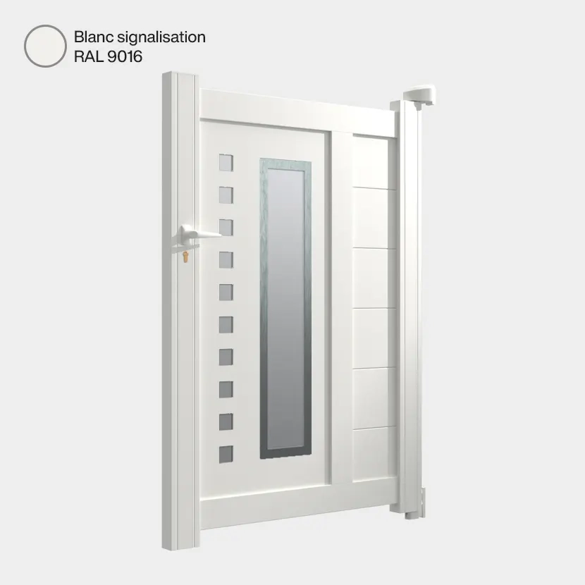 Portillon aluminium: Portillon Deauville Blanc signalisation RAL 9016