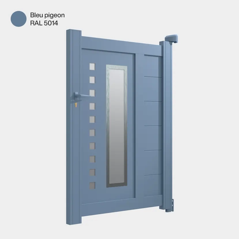Portillon aluminium: Portillon Deauville Bleu pigeon RAL 5014