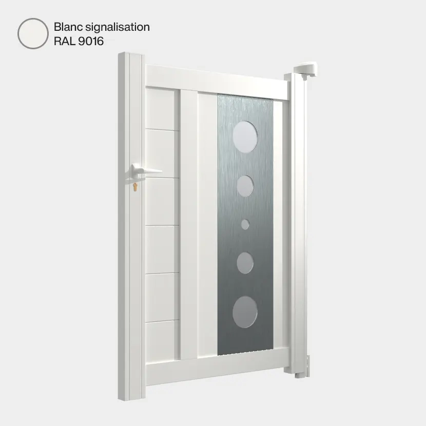 Portillon aluminium: Portillon Marseille Blanc signalisation RAL 9016