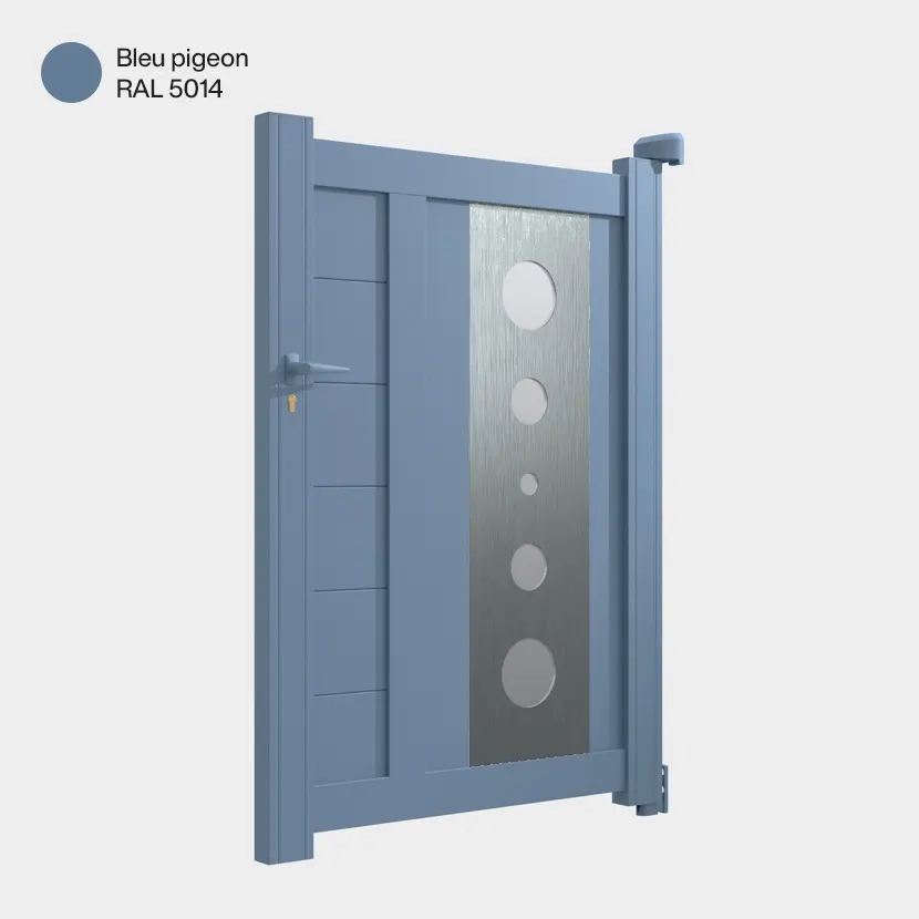 Portillon aluminium: Portillon Marseille Bleu pigeon RAL 5014