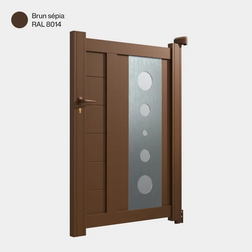 Portillon aluminium: Portillon Marseille Brun sepia RAL 8014