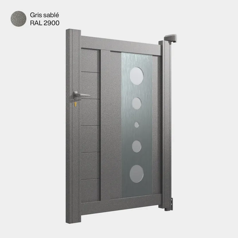 Portillon aluminium: Portillon Marseille Gris sable RAL 2900