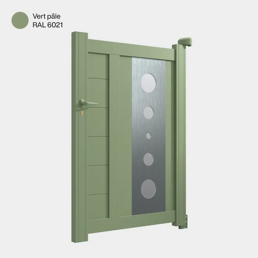 Portillon aluminium: Portillon Marseille Vert pale RAL 6021