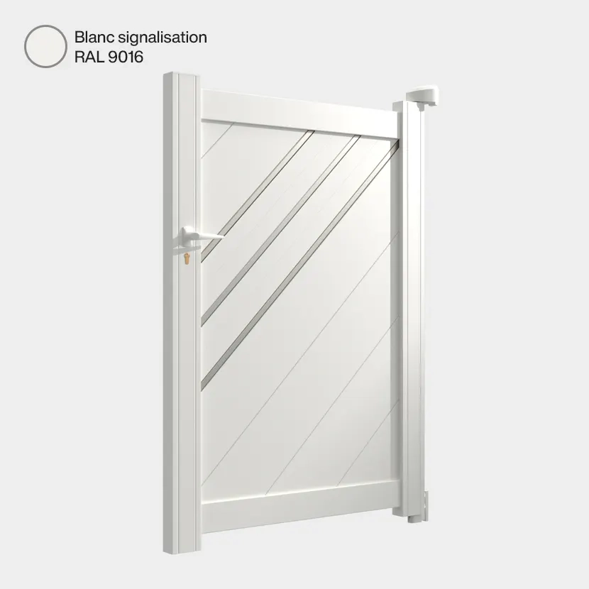 Portillon aluminium: Portillon Milan Blanc signalisation RAL 9016