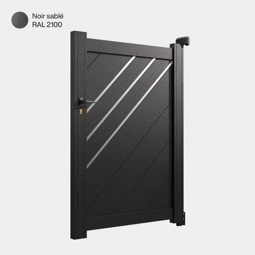 Portillon aluminium: Portillon Milan Noir sable RAL 2100