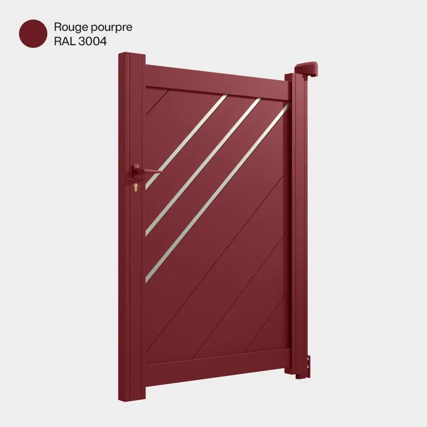 Portillon aluminium: Portillon Milan Rouge pourpre RAL 3004