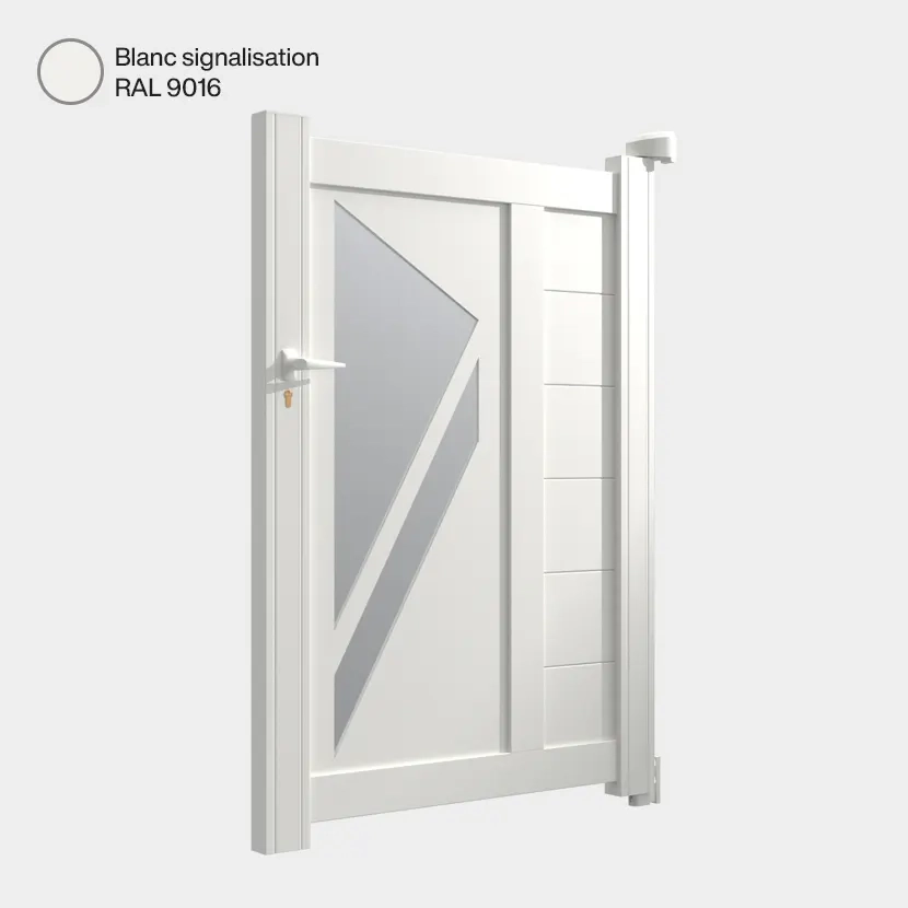 Portillon aluminium: Portillon Paris Blanc signalisation RAL 9016