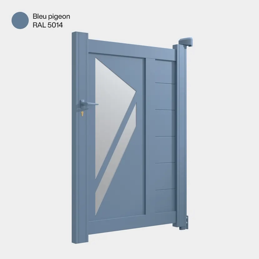 Portillon aluminium: Portillon Paris Bleu pigeon RAL 5014