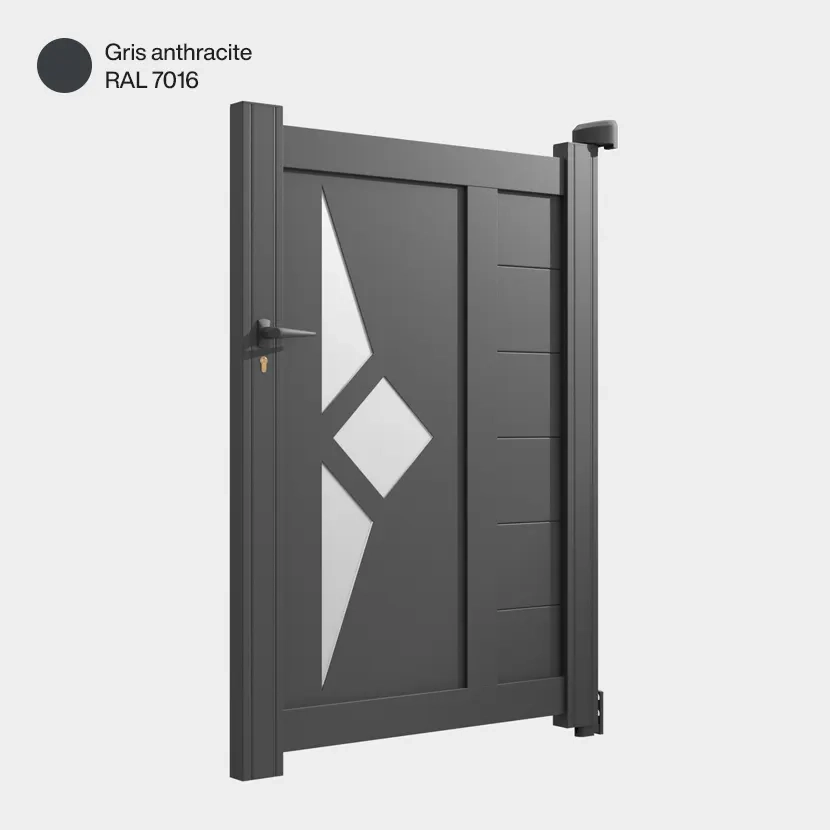 portillon Sete Aluminium gris anthracite