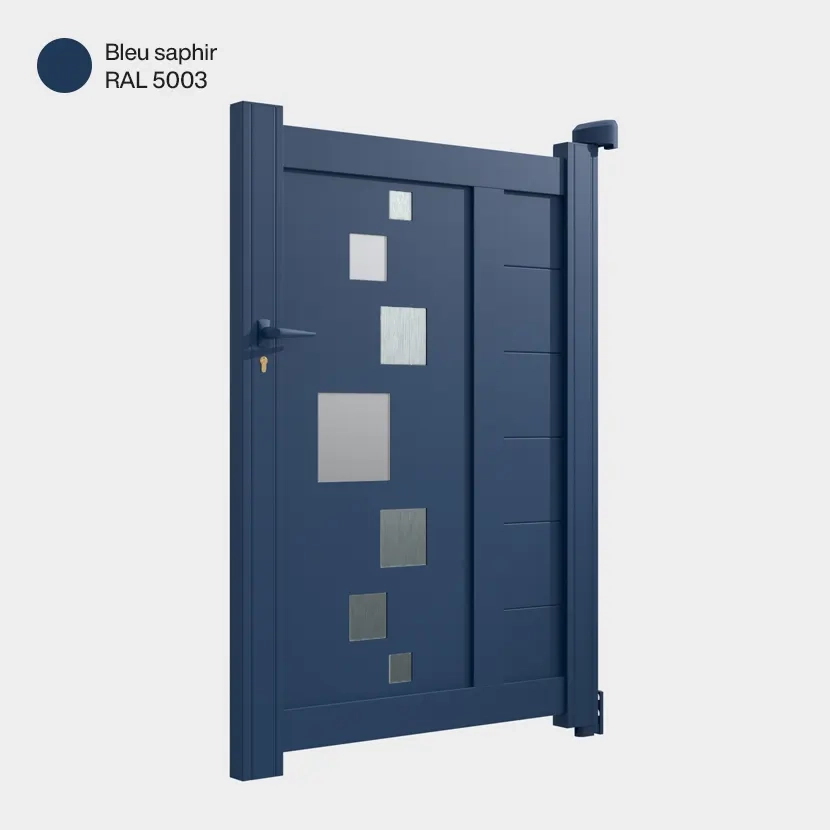 Portillon aluminium: Portillon Strasbourg Bleu saphir RAL 5003