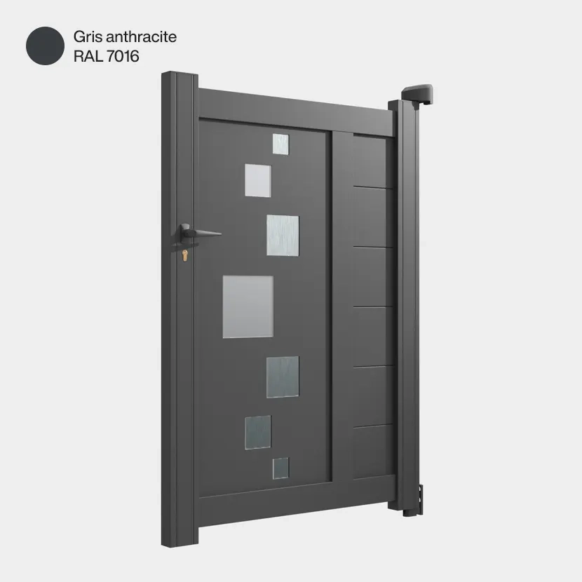 Portillon aluminium: Portillon Strasbourg Gris Anthracite RAL 7016