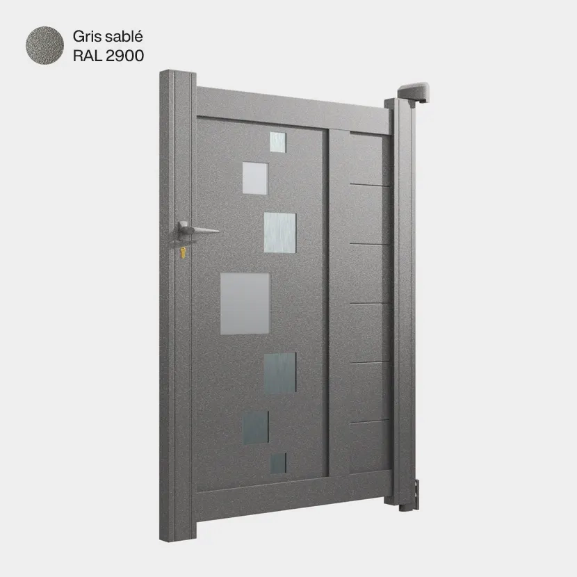 Portillon aluminium: Portillon Strasbourg Gris sable RAL 2900